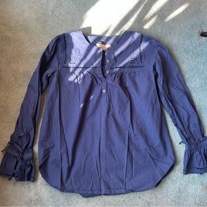 Loft Periwinkle Crocket Lace Blouse